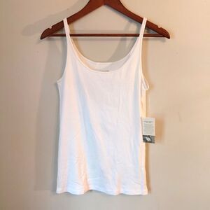 Eileen Fisher White Organic Cotton Tank Top Size M Minimalist Capsule Wardrobe
